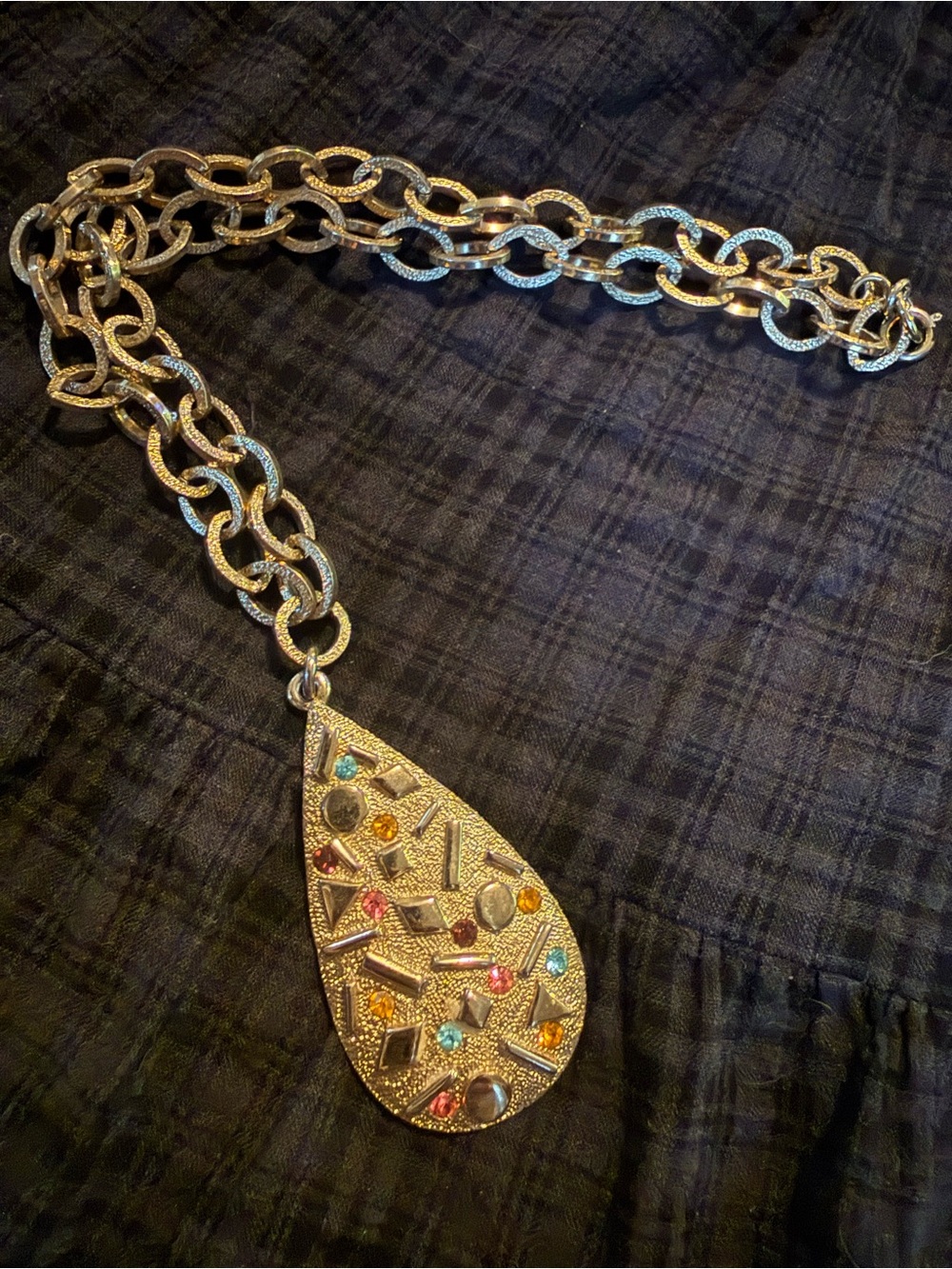 Vintage Tutti Frutti Gold-Tone Necklace